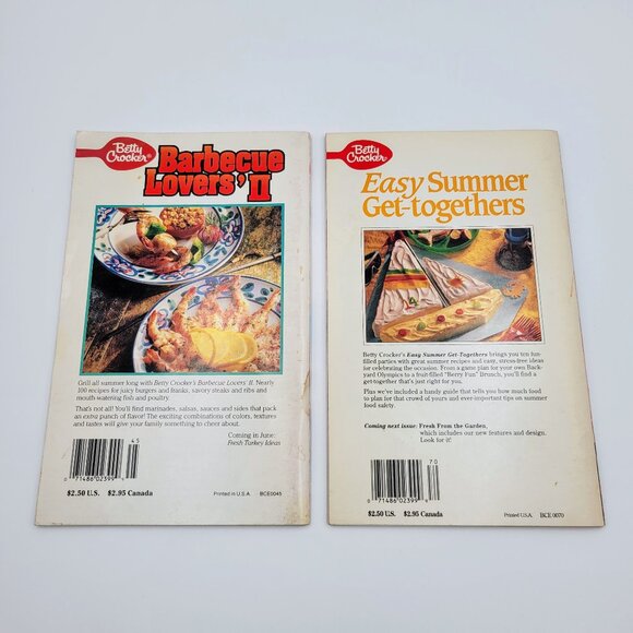 Betty Crocker 1992 Easy Summer Get-Togethers And 1990 Barbecue Lovers II Cookboo - Picture 4 of 9